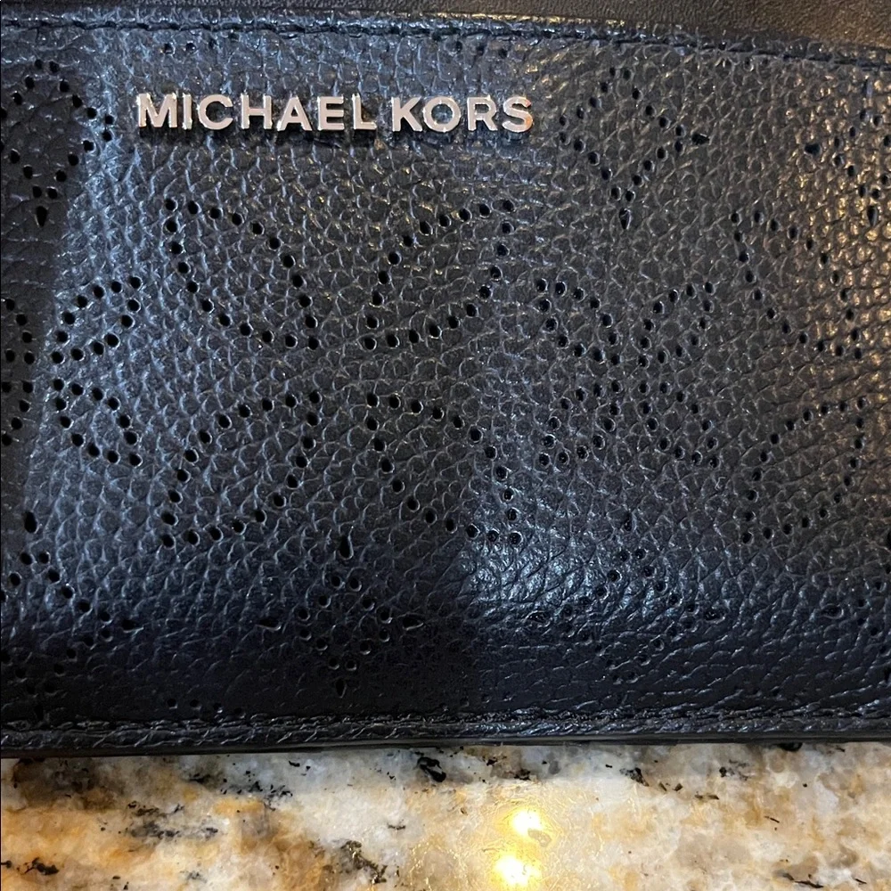 Michael Kors Black Textured Wallet - Picture 6 of 6